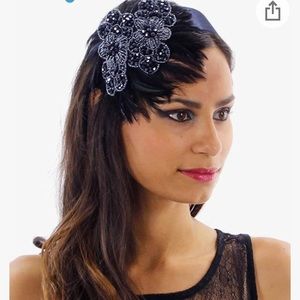 Gatsby Glamour Beaded and Feathered Headband